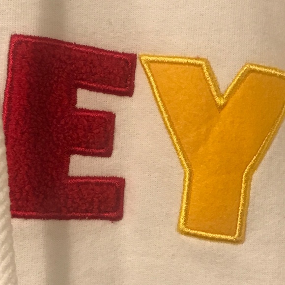 Disneyland Paris Mickey hoodie women 2X white embroidery cotton spell out Mickey - Picture 12 of 14